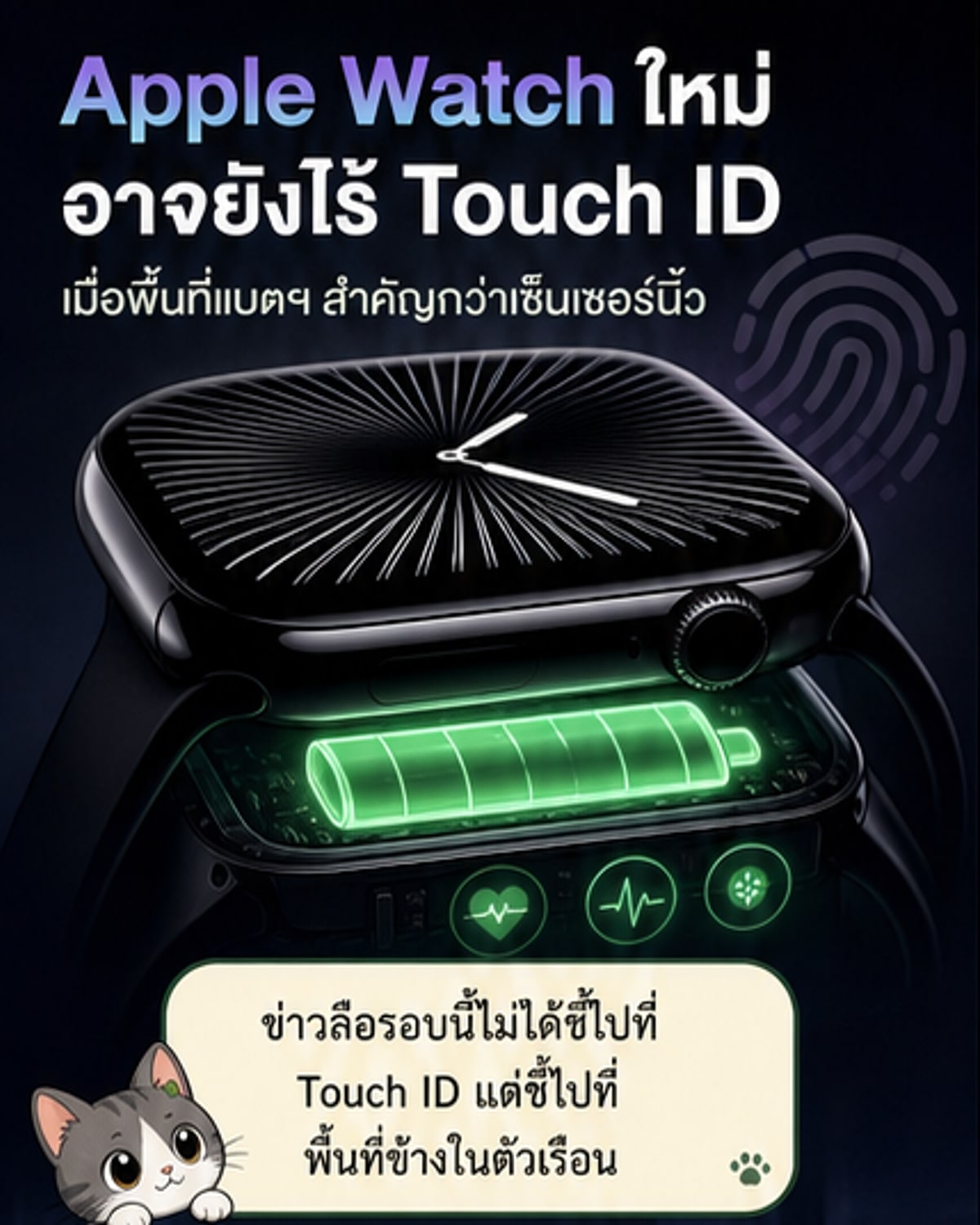 Apple Watch ใหม่ยังไม่เพิ่ม Touch ID