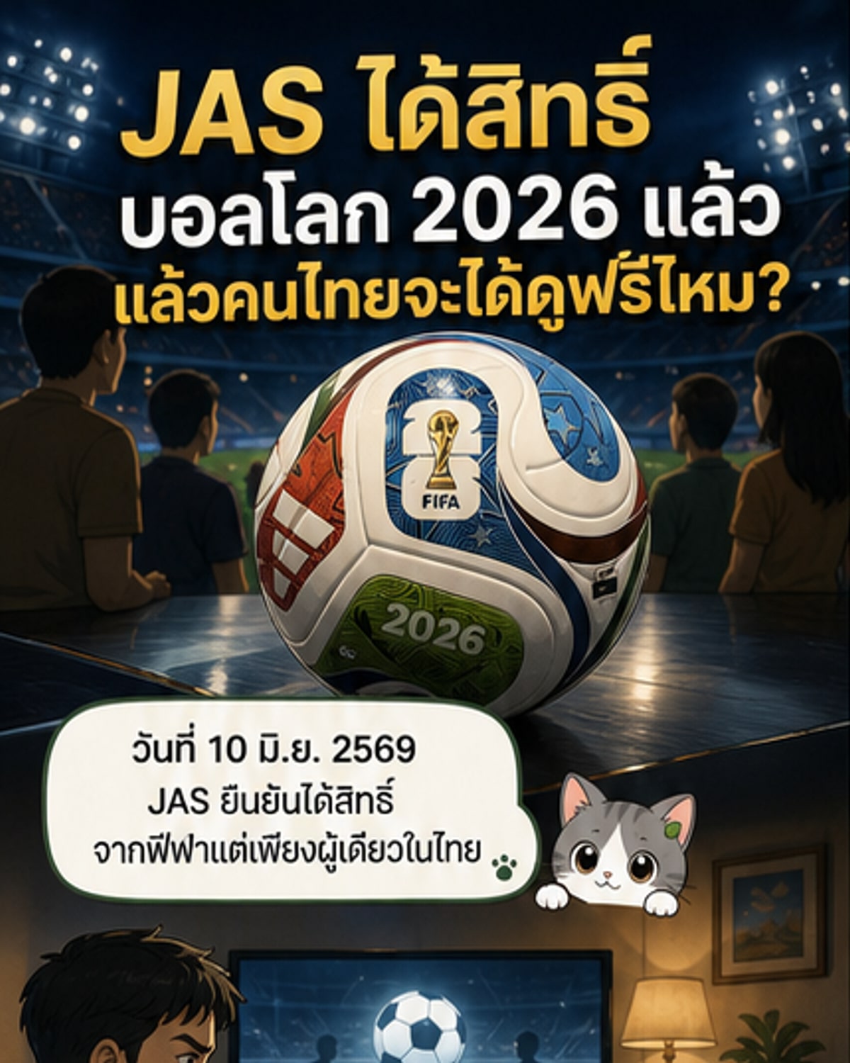 JAS คว้าลิขสิทธิ์ฟุตบอลโลก 2026