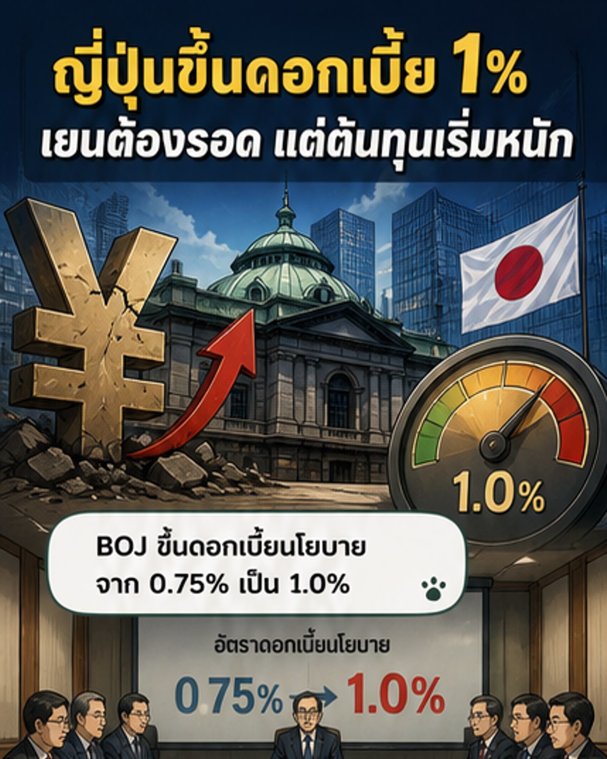 ญี่ปุ่นขึ้นดอกเบี้ยสูงสุดใน 31 ปี