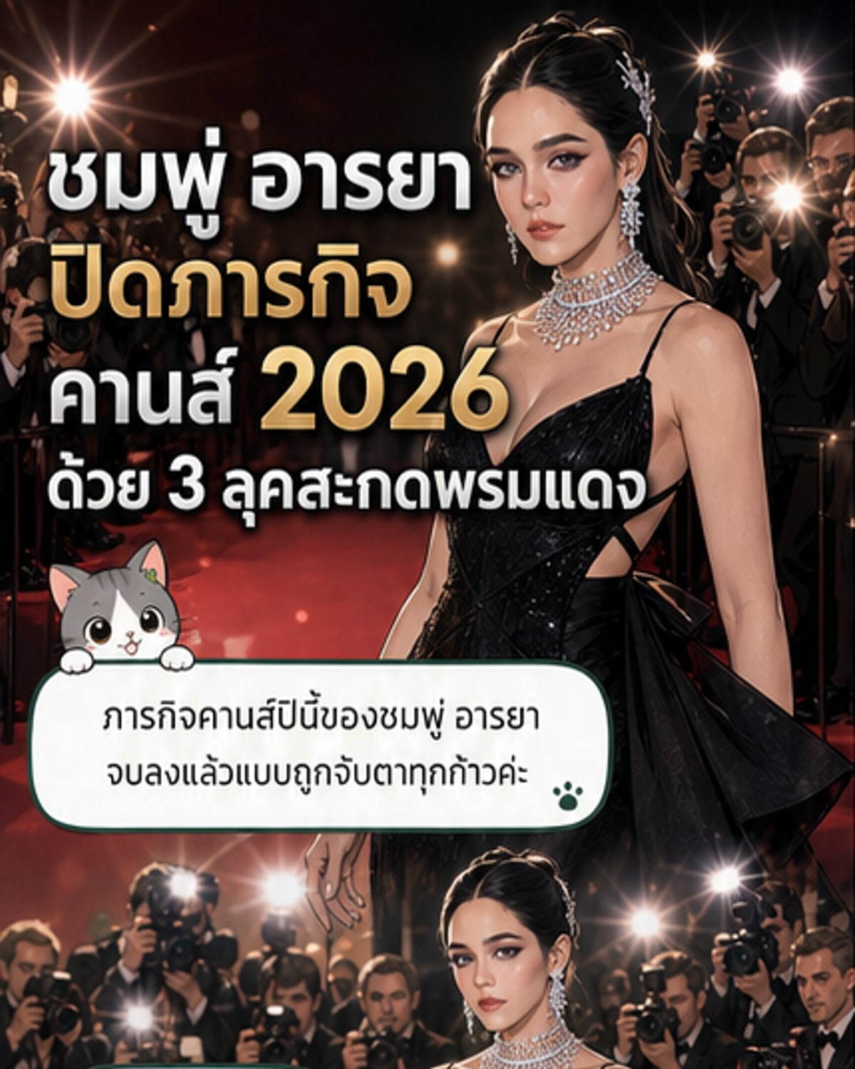 ชมพู่ อารยา ปิดฉากพรมแดงคานส์ 2026 อย่างสมบูรณ์แบบ