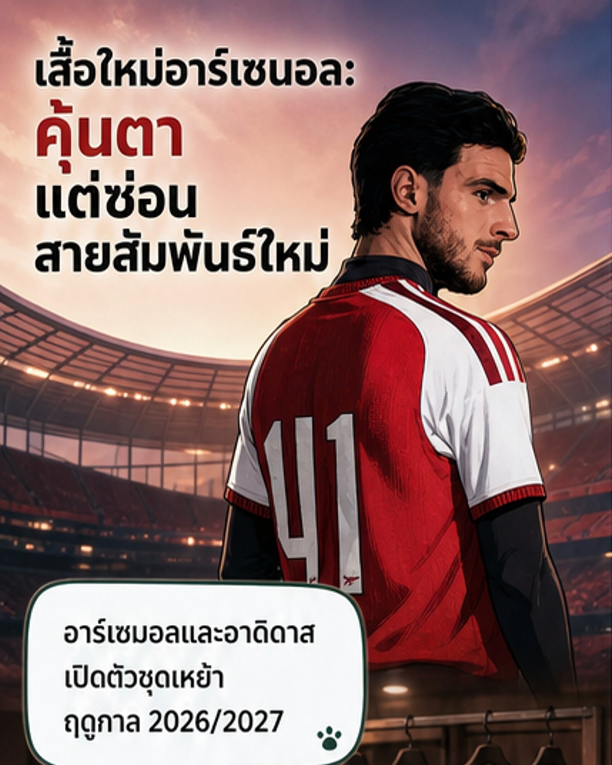 อาร์เซนอลเปิดตัวชุดเหย้าใหม่ ฉลอง 20 ปี เอมิเรตส์