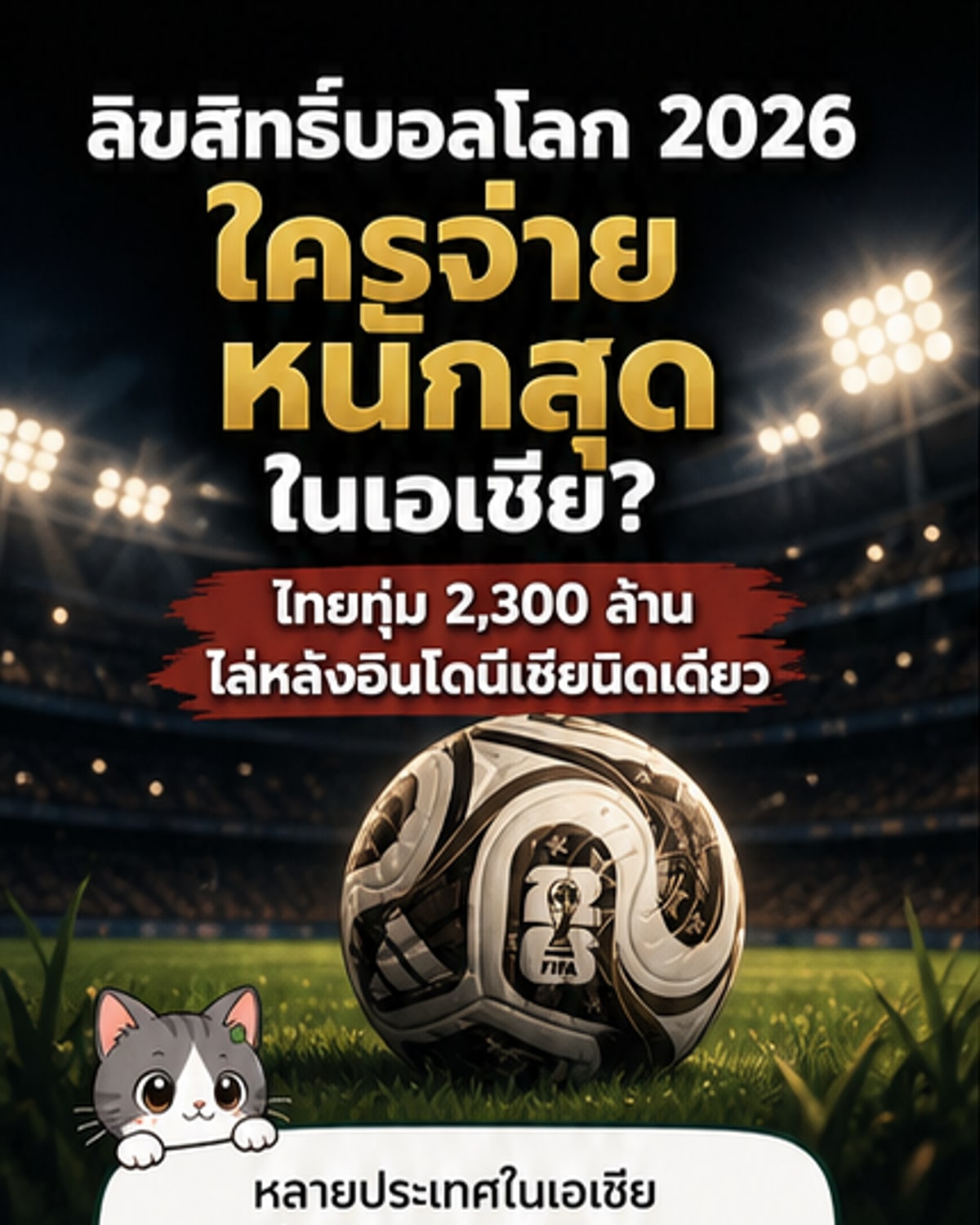 ฟุตบอลโลก 2026 ใครจ่ายหนักสุดในเอเชีย?
