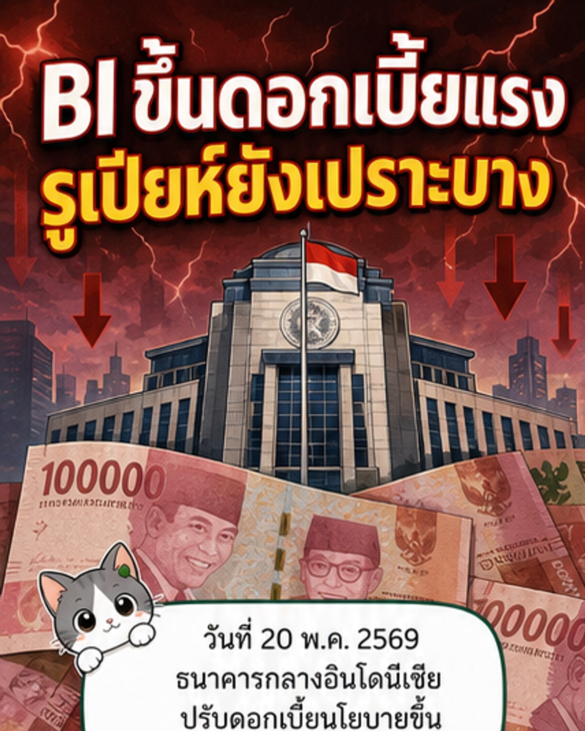 แบงก์อินโดฯ ขึ้นดอกเบี้ยครั้งแรกใน 2 ปี