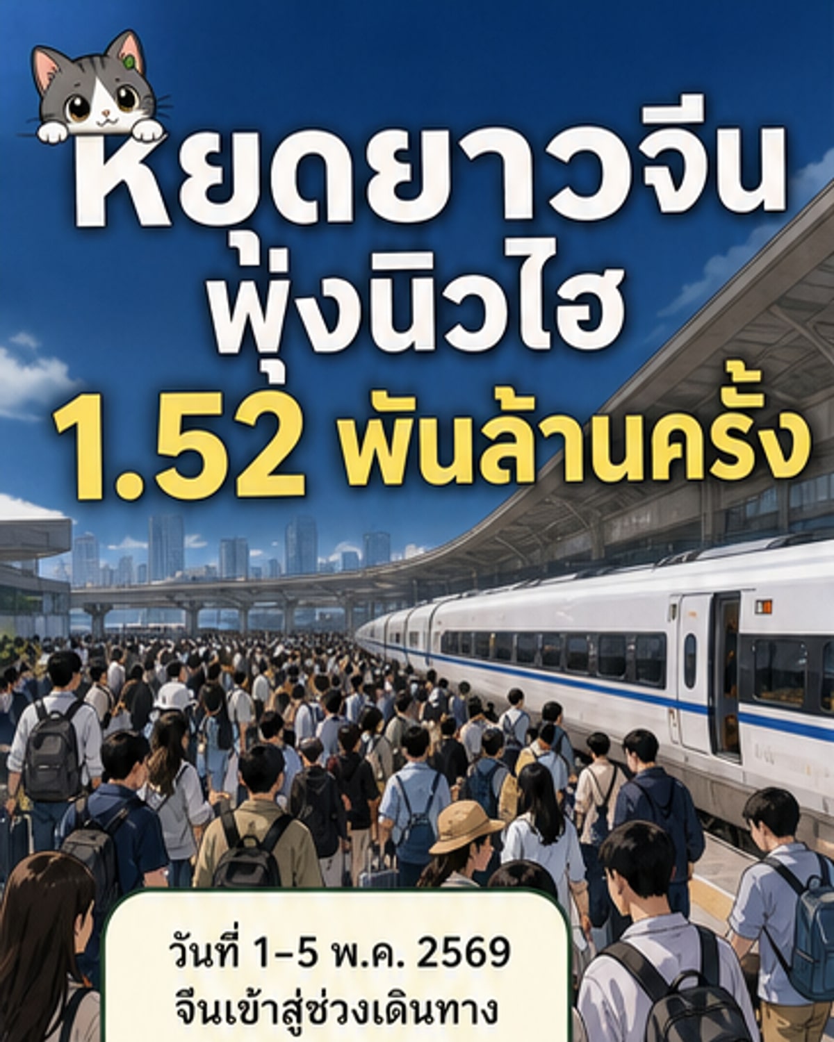 จีนทุบสถิติเดินทางช่วงวันแรงงาน
