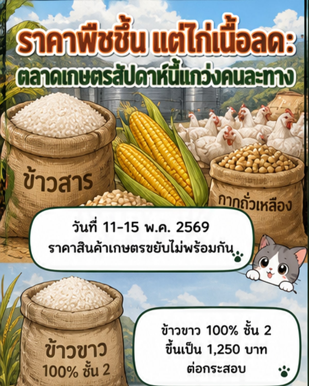 ข้าว-ข้าวโพดราคาพุ่ง กากถั่วเหลืองยังแรง