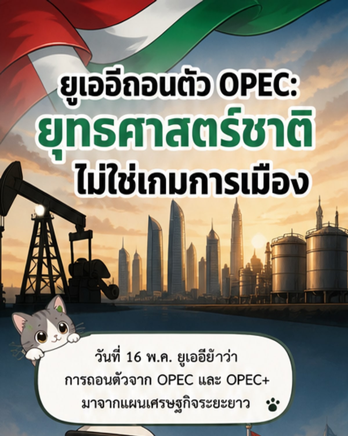 ยูเออีถอนตัวจากโอเปก ชี้เป็นยุทธศาสตร์พลังงาน