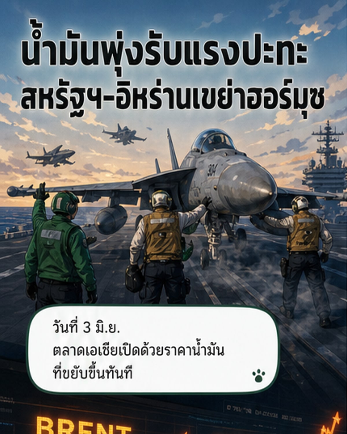 น้ำมันโลกพุ่ง หลังปะทะสหรัฐ-อิหร่าน