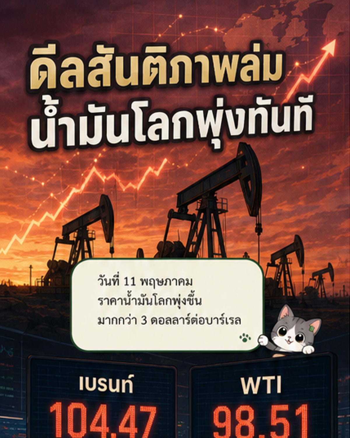 ราคาน้ำมันพุ่งหลังเจรจาสหรัฐฯ-อิหร่านล้มเหลว