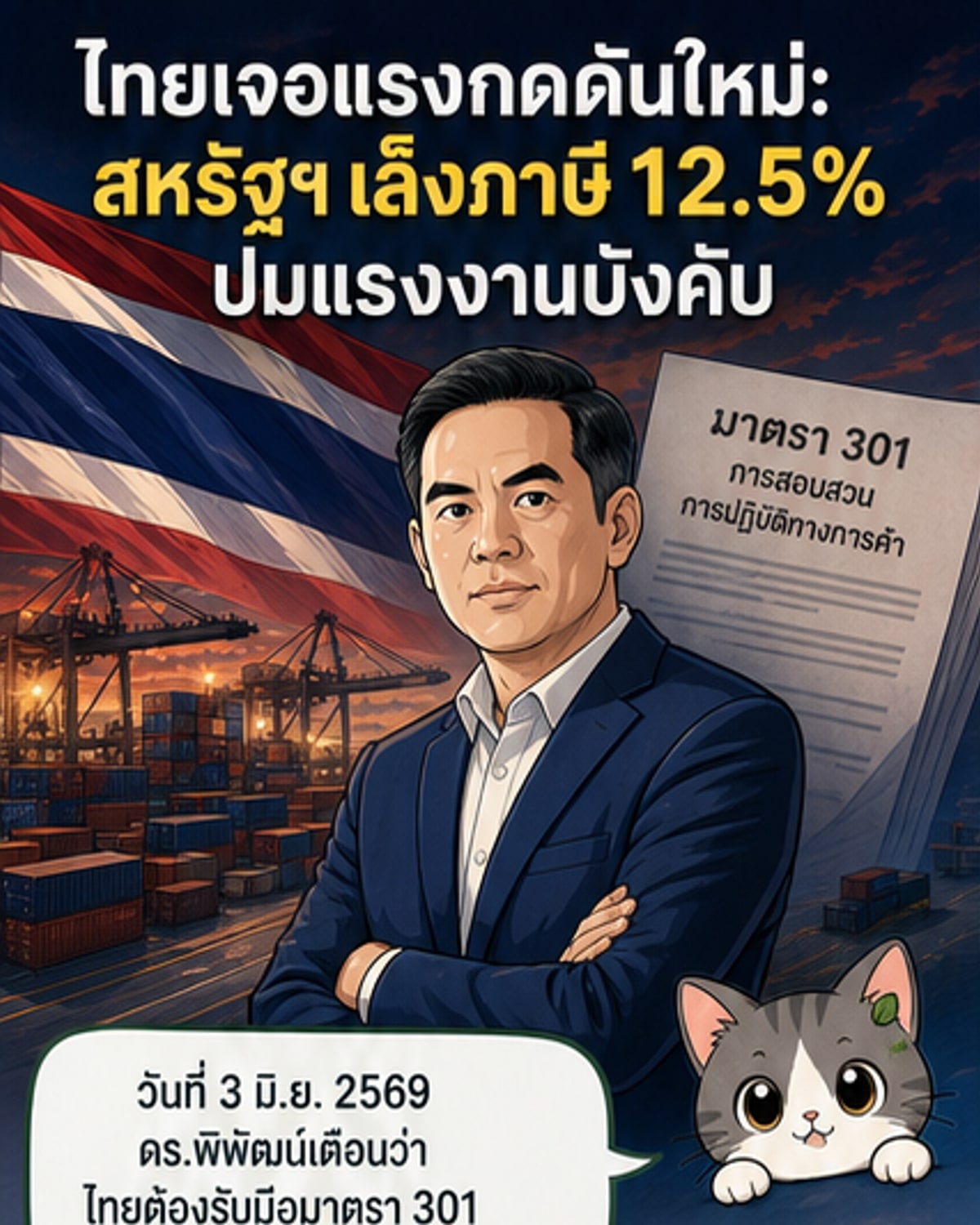 สหรัฐฯ ขู่เก็บภาษี 12.5% ปมแรงงานบังคับ