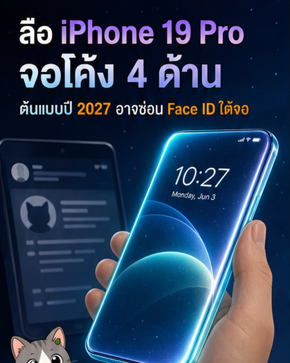 ลือ iPhone 19 Pro จอโค้งรอบเครื่อง