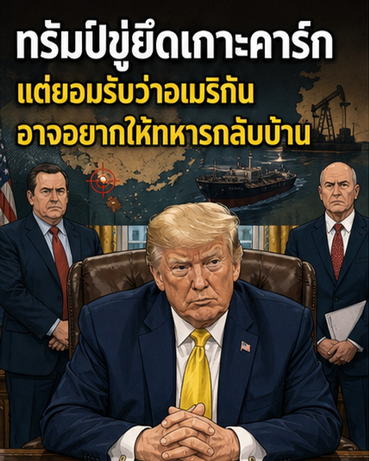 ทรัมป์ยอมรับ ชาวอเมริกันอาจไม่อยากยึดเกาะคาร์ก