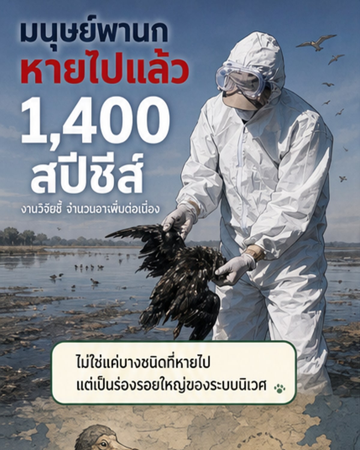 มนุษย์ทำนกสูญพันธุ์แล้วกว่า 1,400 สายพันธุ์