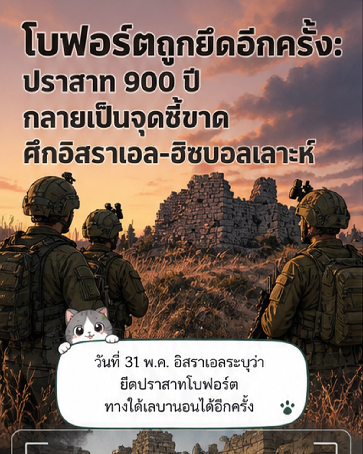 อิสราเอลยึดปราสาทโบฟอร์ตอีกครั้ง