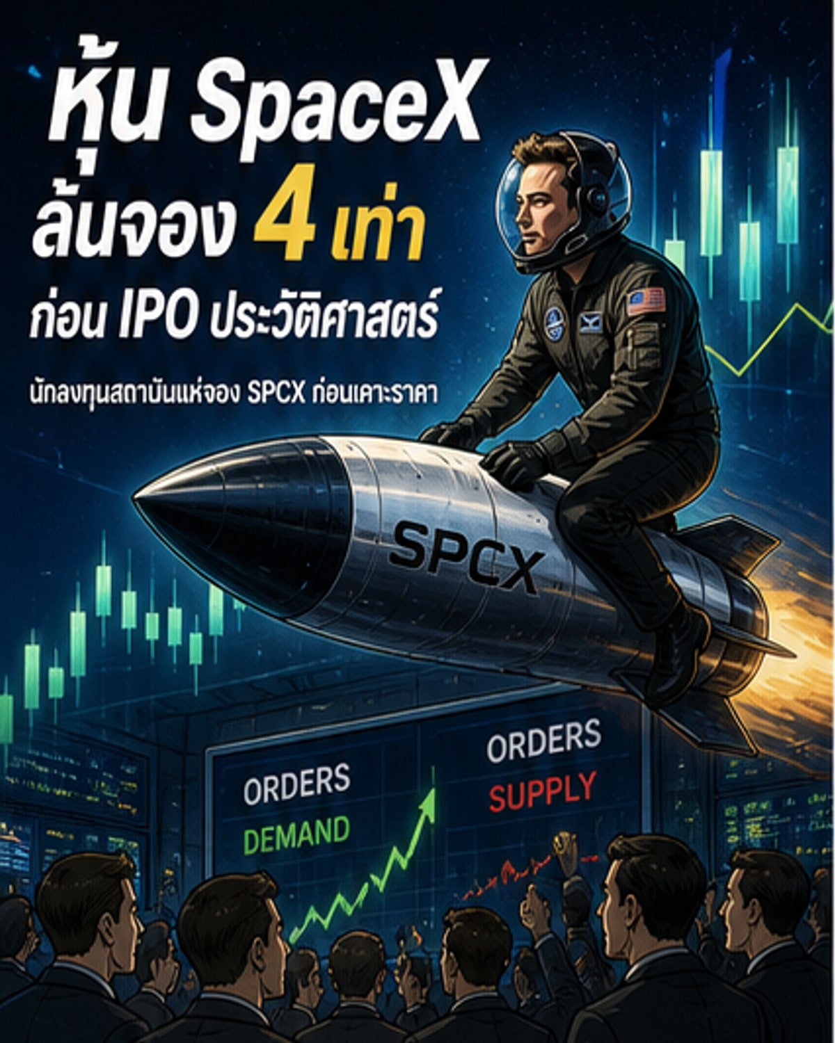 หุ้น SpaceX จองล้น 4 เท่า ก่อน IPO