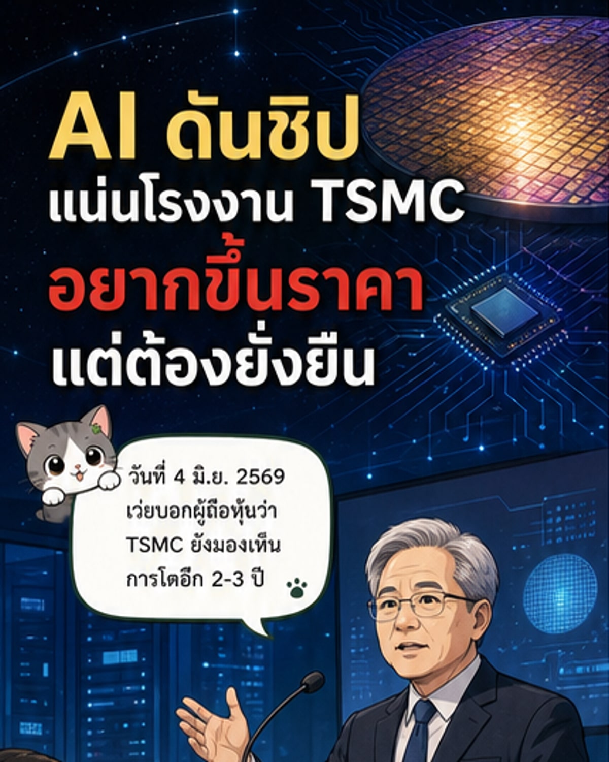 ซีอีโอ TSMC ชี้ดีมานด์ชิป AI ยังแรง