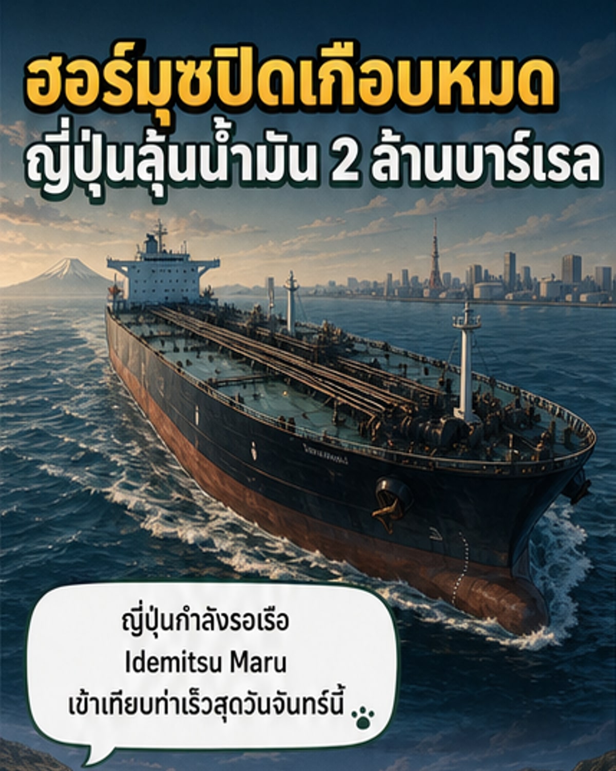 ญี่ปุ่นรับน้ำมันล็อตแรกผ่านฮอร์มุซ