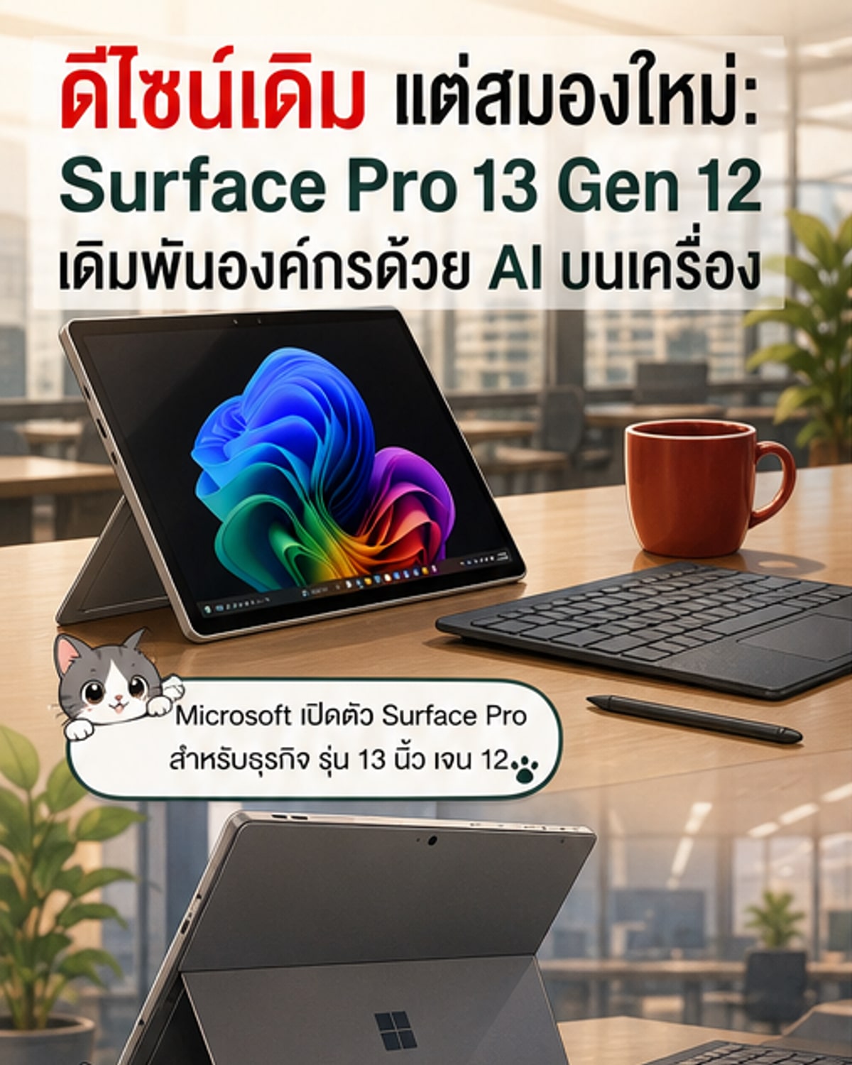 Surface Pro 13 Gen 12 อัปเกรดขุมพลัง AI