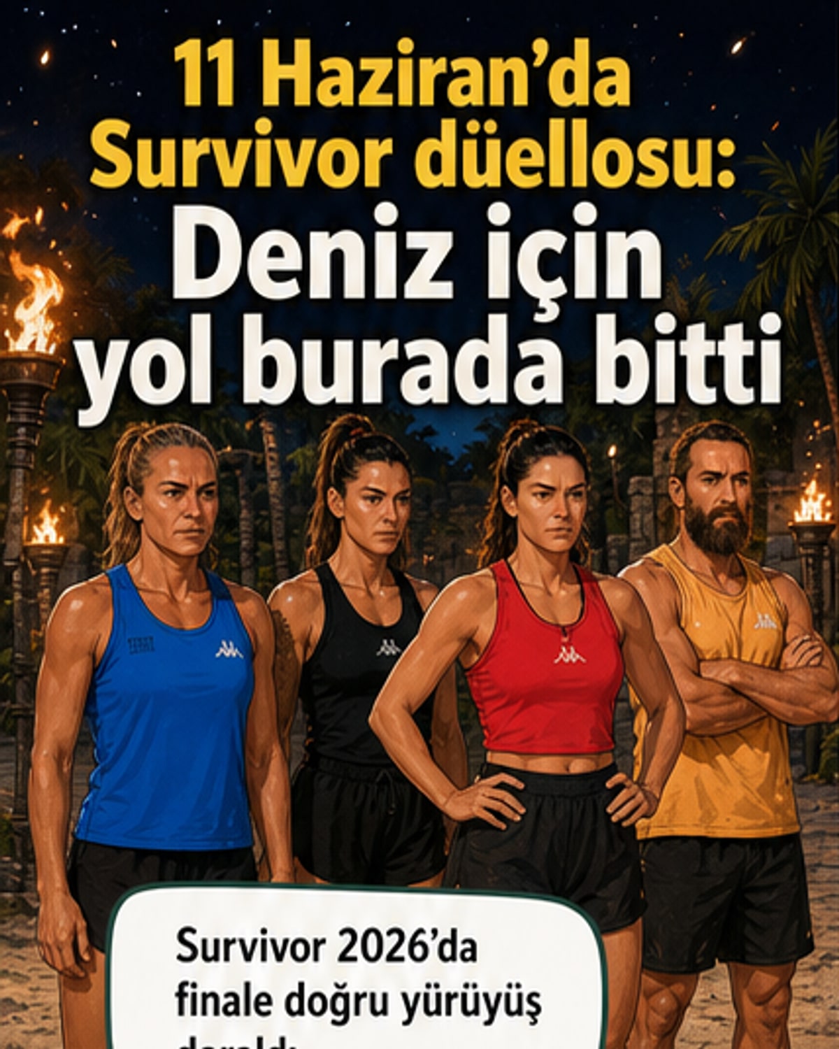 Survivor 2026 yarışmasında Deniz Çatalbaş'ın elenme anı, parkurda Nefise Karatay ile son düello.