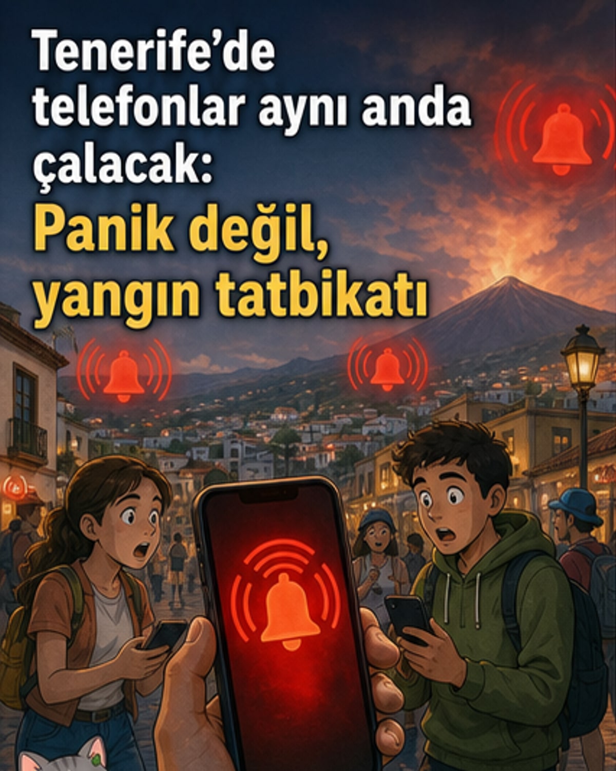 Tenerife'de telefon sirenleri çalacak