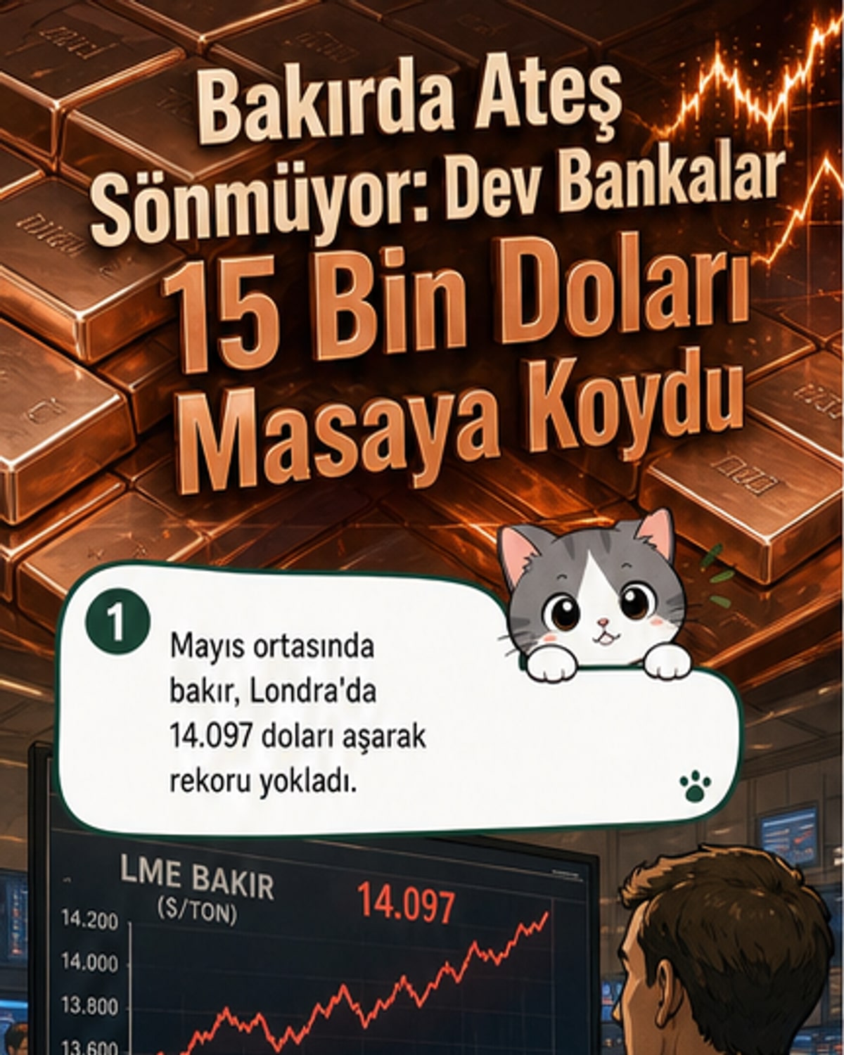 Bakırda 15 bin dolar beklentisi
