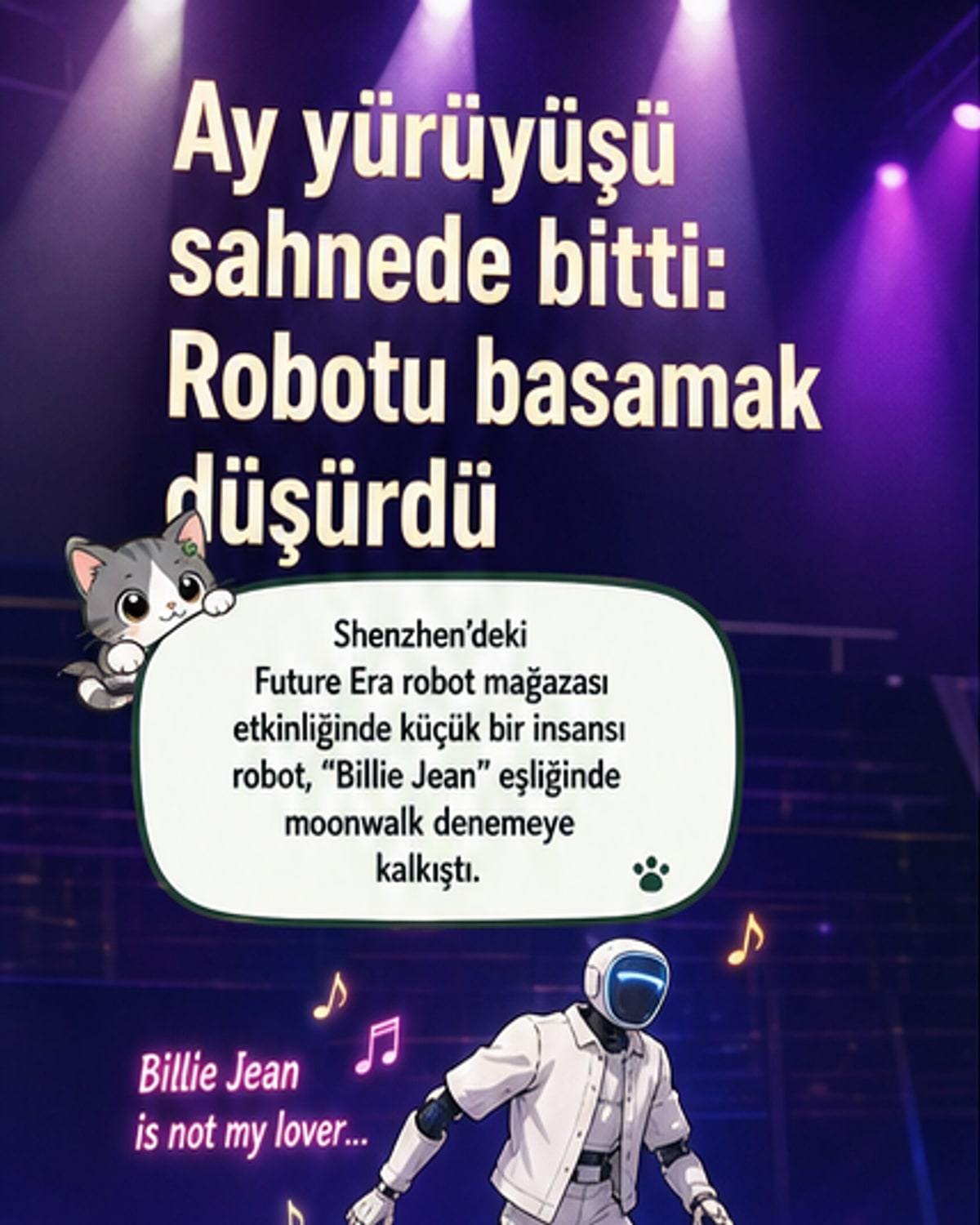 Michael Jackson dansı yapan robot yere kapaklandı