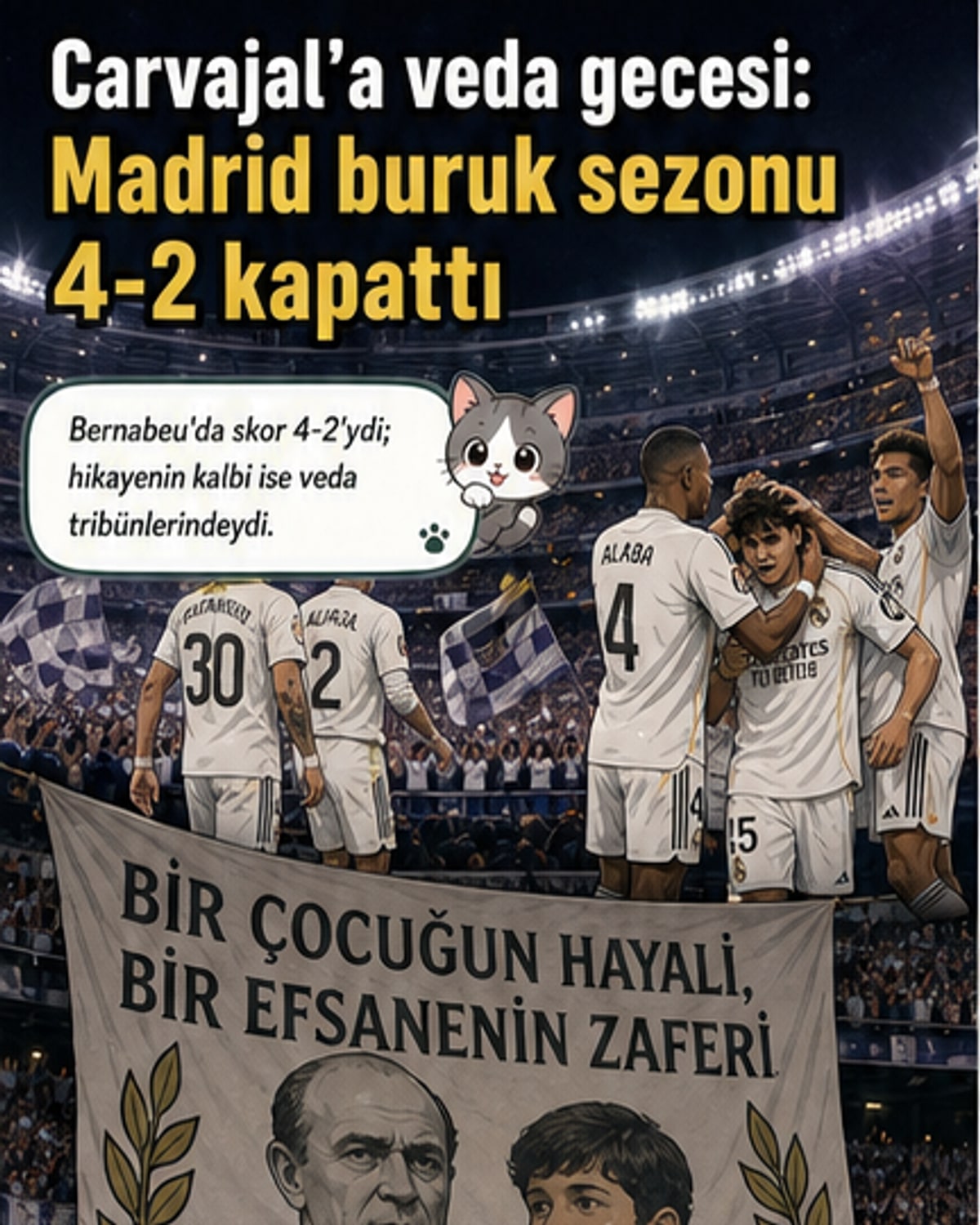 Bellingham ve Mbappé ile son maçta gülümseyerek ayrıldı