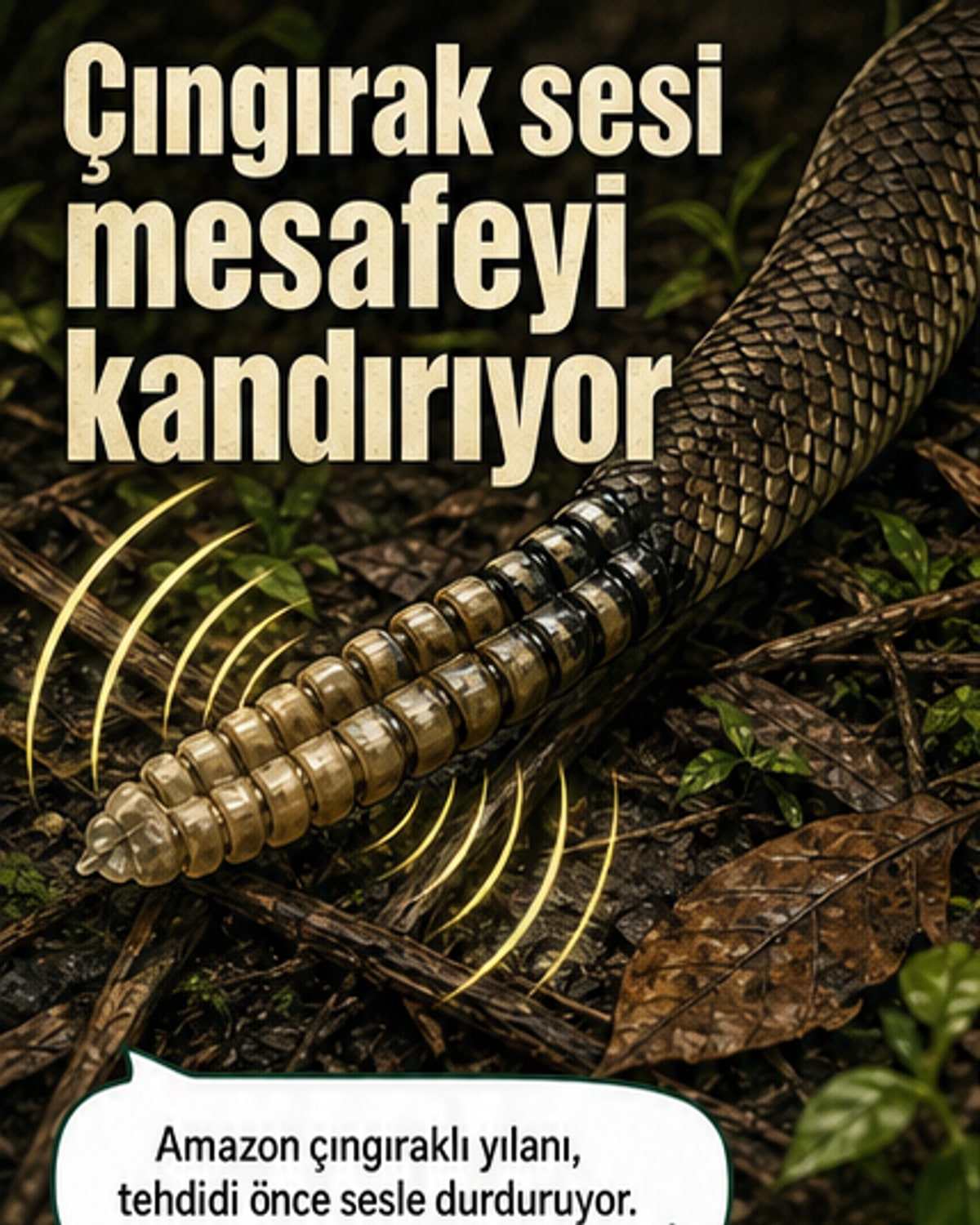 Yılan çıngırağı, kulağı yanıltıyor