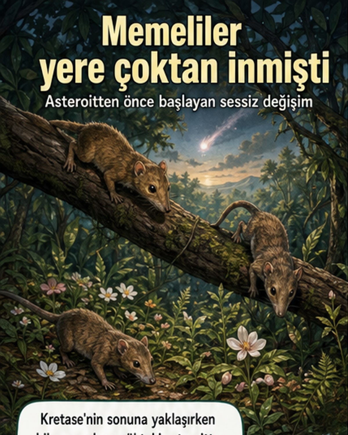 Dinozorlar yok olmadan önce memeliler yerdeydi