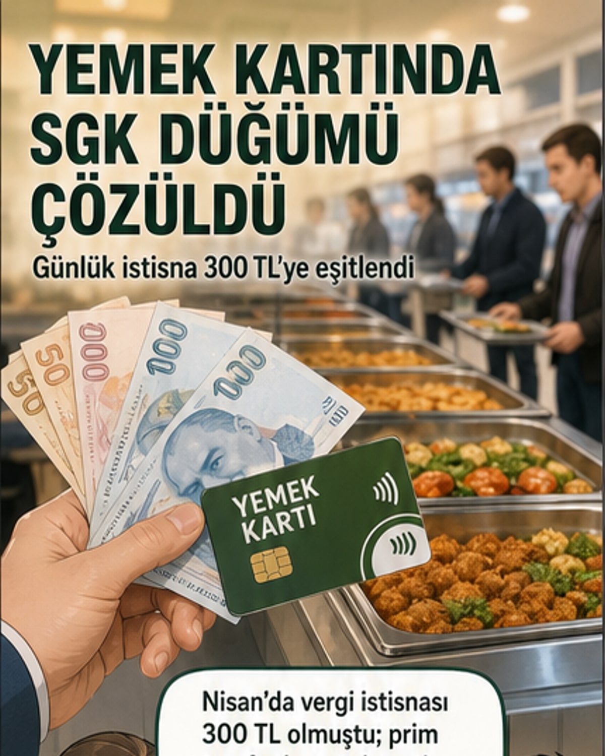 Yemek kartı ile market alışverişi de primden muaf