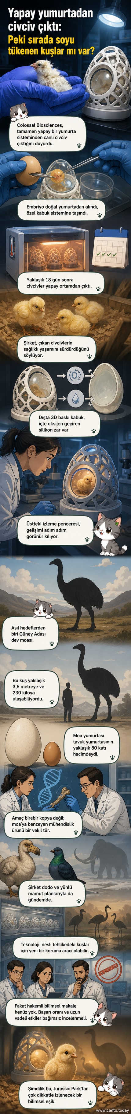 Yapay bir yumurta sisteminde gelişen bir civcivin laboratuvar ortamında ilk görüntüsü