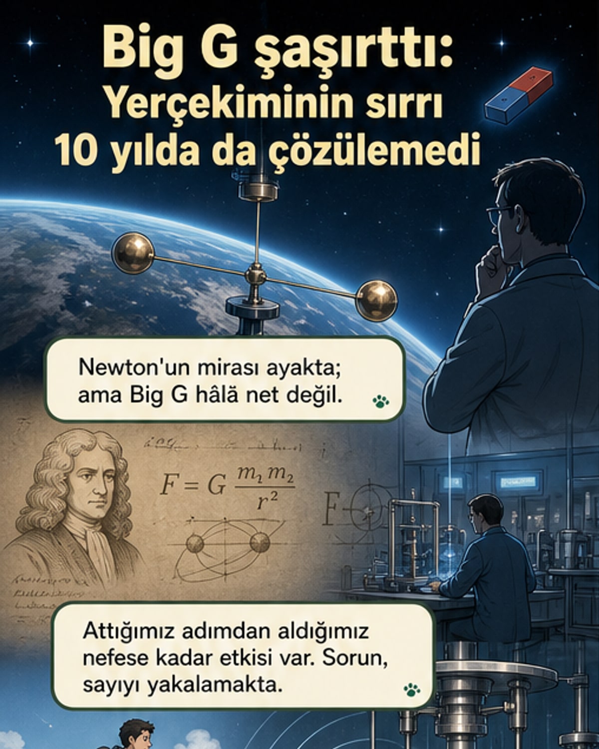 Yerçekimi sabiti 10 yılda çözülemedi