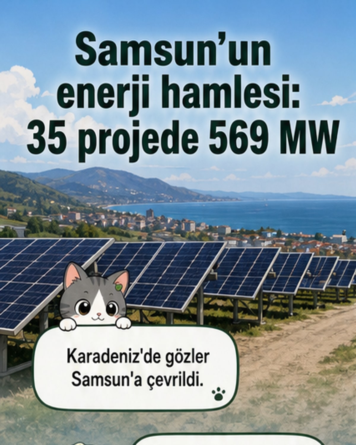 Samsun'daki kamu binalarının çatılarına ve otoparklarına kurulan güneş enerjisi panelleriyle enerji üretimi artıyor.