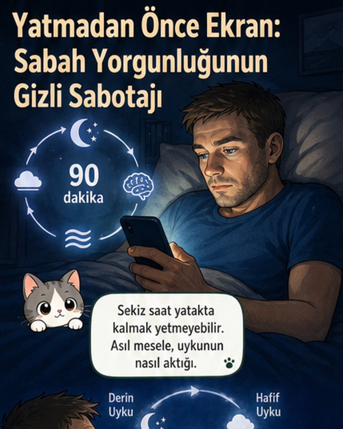 Uyumadan önce telefona bakanlar yandı