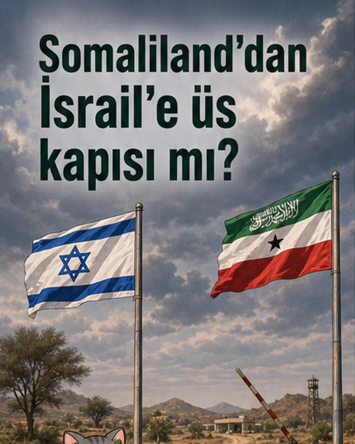 Somaliland lideri İsrail'de bir törende, İsrail bayrağı ve Kudüs manzarası önünde ödül alıyor.