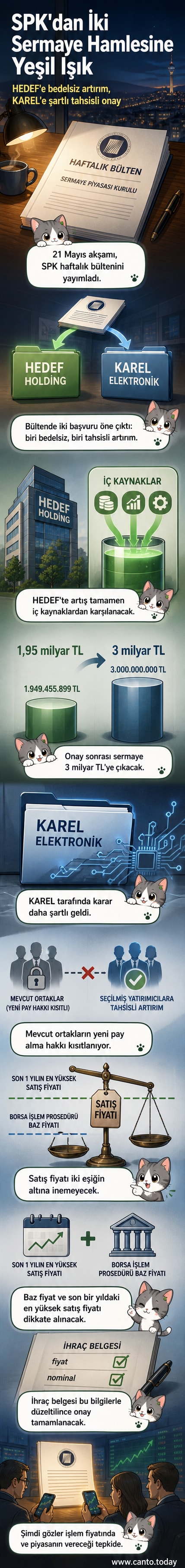İki şirket logosu ve SPK onayıyla birlikte yükselen sermaye rakamları gösteriliyor