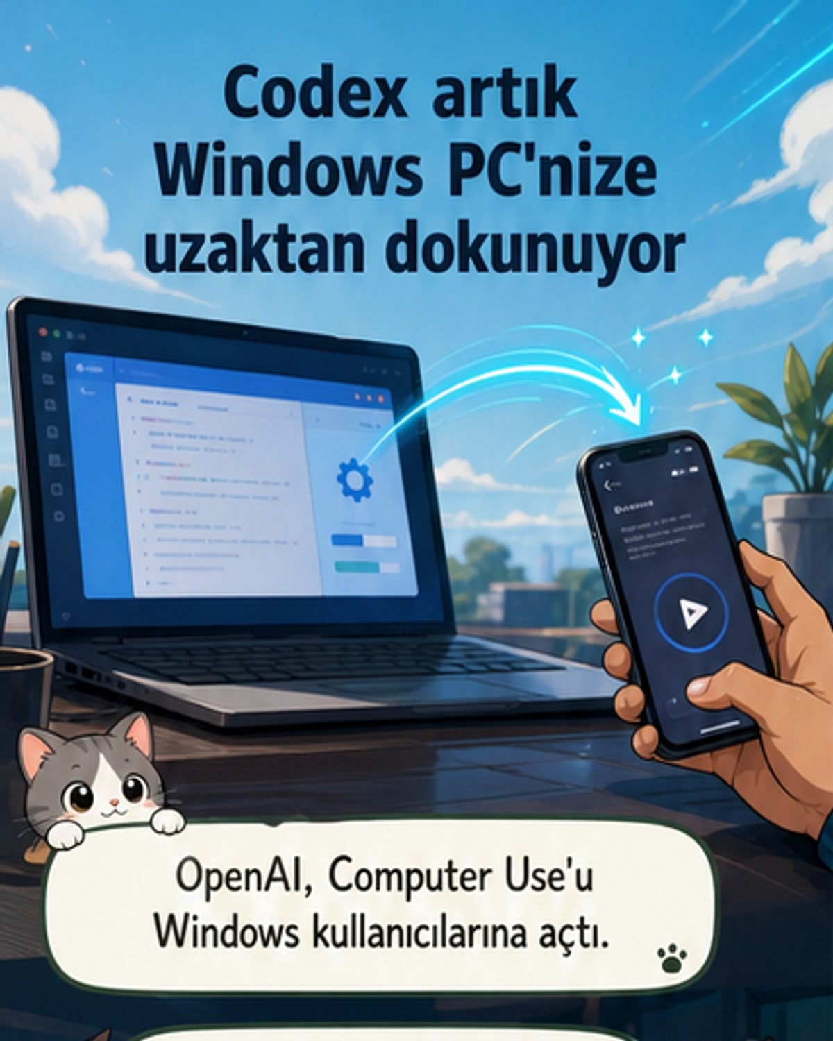 Codex, Windows'ta bilgisayarı kontrol ediyor