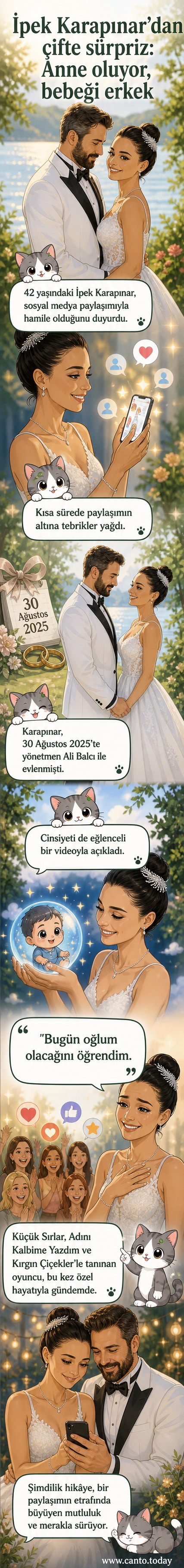 İpek Karapınar'ın yapay zekâ ile oluşturduğu sembolik bebek fotoğrafı ve 'Bugün oğlum olacağını öğrendim' yazısı