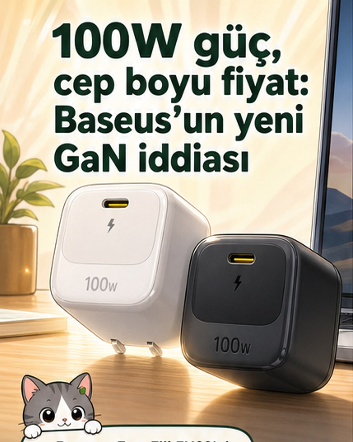 Baseus’un yeni 100W şarj cihazı: Küçük ama güçlü