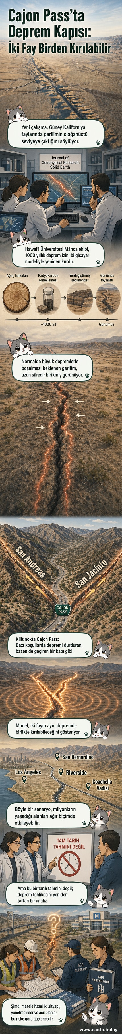 Güney Kaliforniya'daki San Andreas ve San Jacinto fay hatlarının üstünde yer alan metropol alanlar, artan gerilim nedeniyle yüksek deprem riski altında.