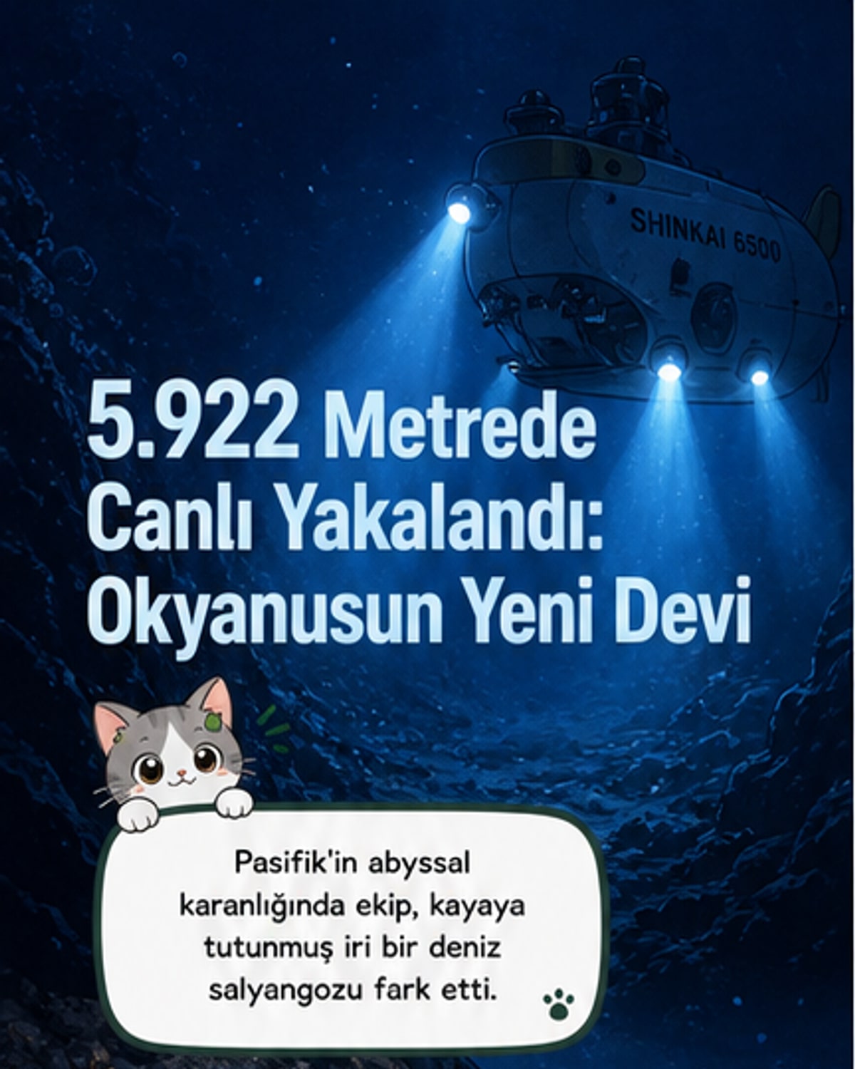 6 km derinlikte görülmemiş canlı