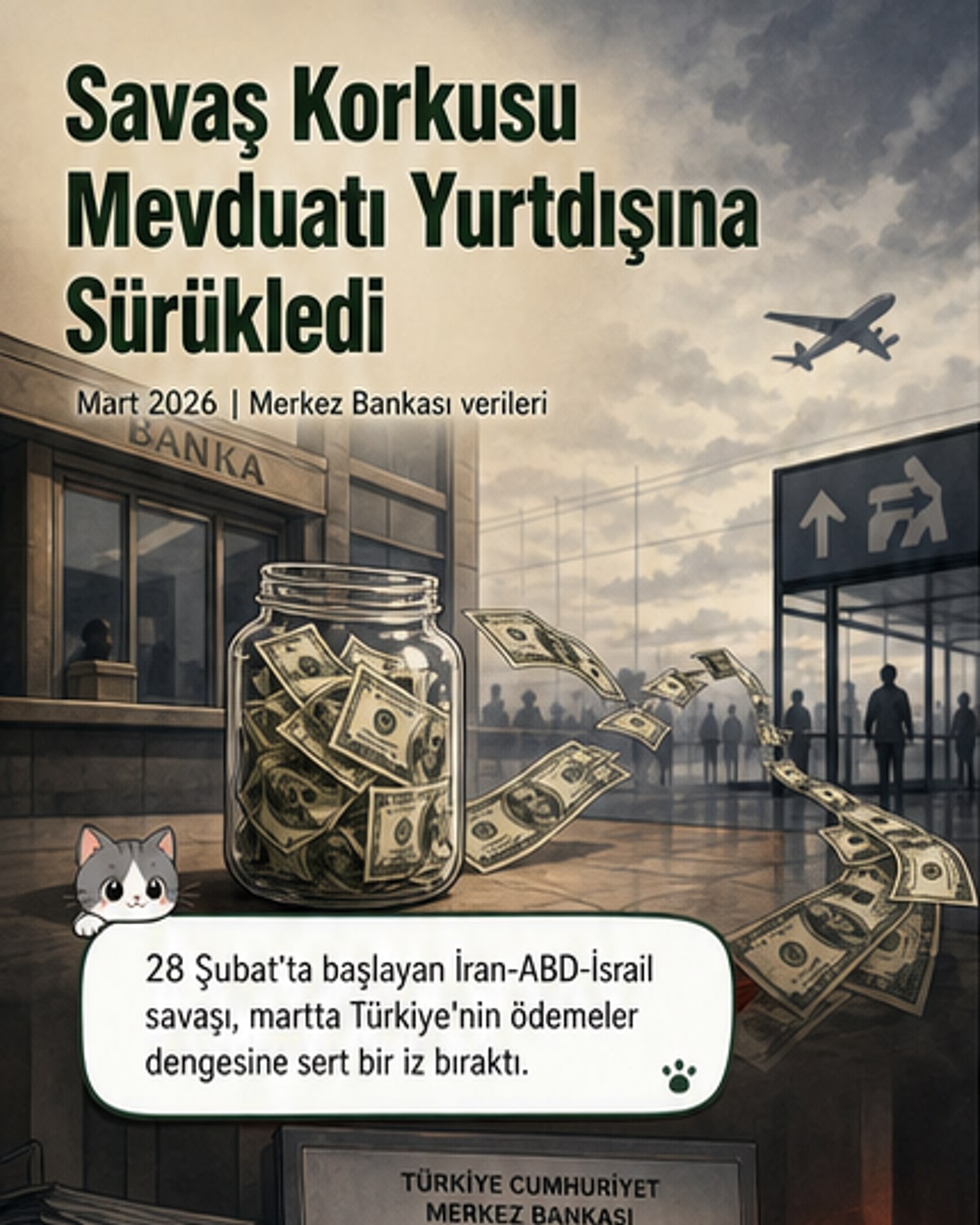 Savaşın ilk ayında 10,6 milyar dolarlık mevduat yurtdışına taşındı