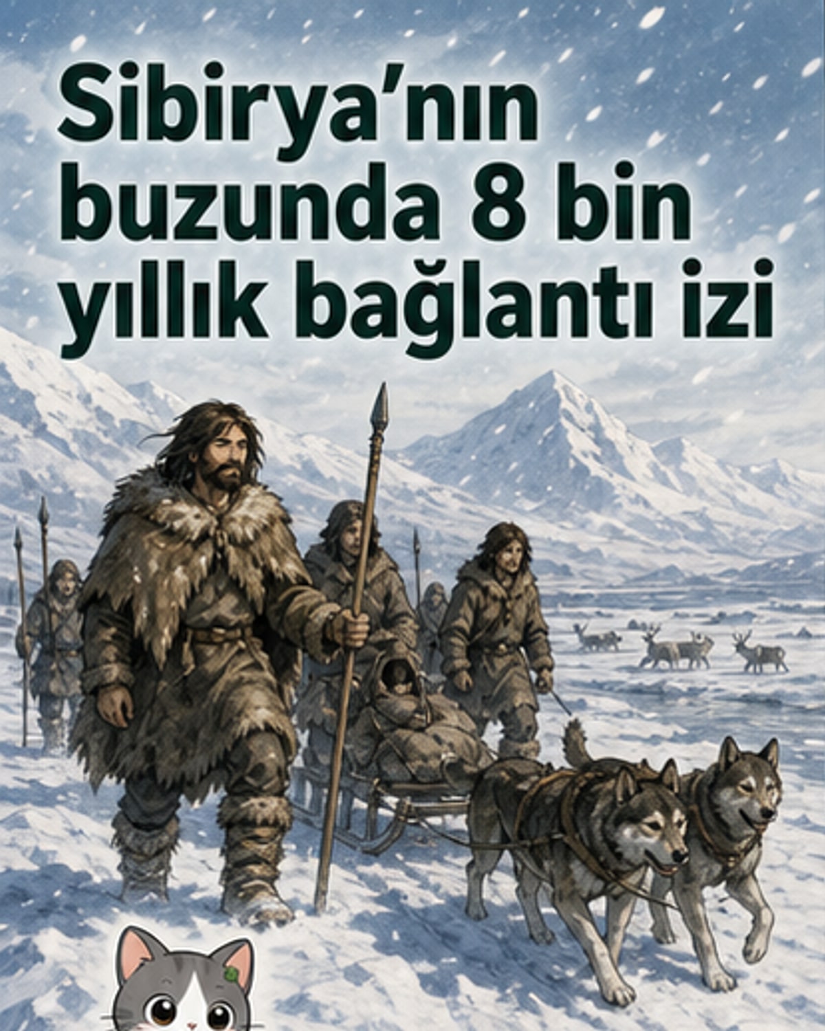 Zhokhov Adası'nda 8 bin yıl önce yaşayan insanların köpek kızaklarıyla uzun mesafeli ticaret yaptığı sanatçı yorumu