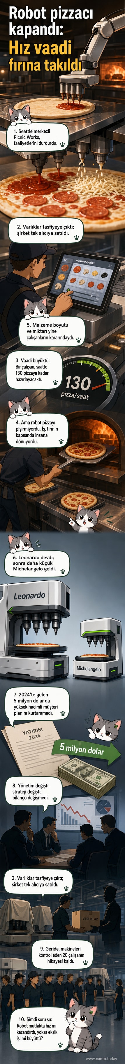Picnic Works'ün Leonardo adlı robotik pizza sistemi, bir mutfakta duruyor; büyük, endüstriyel görünümlü bir makine.