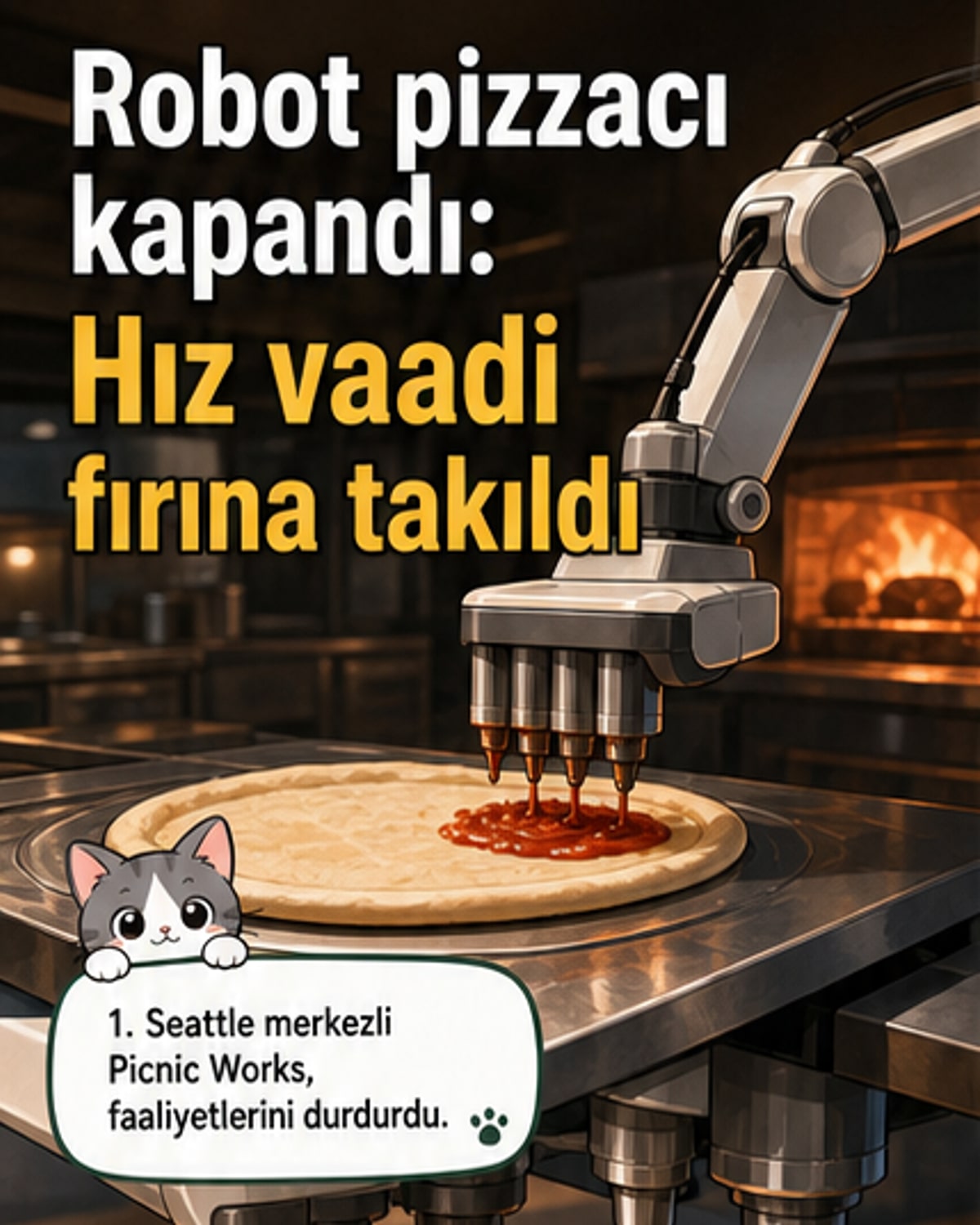 Robotlarla pizza yapan firma battı