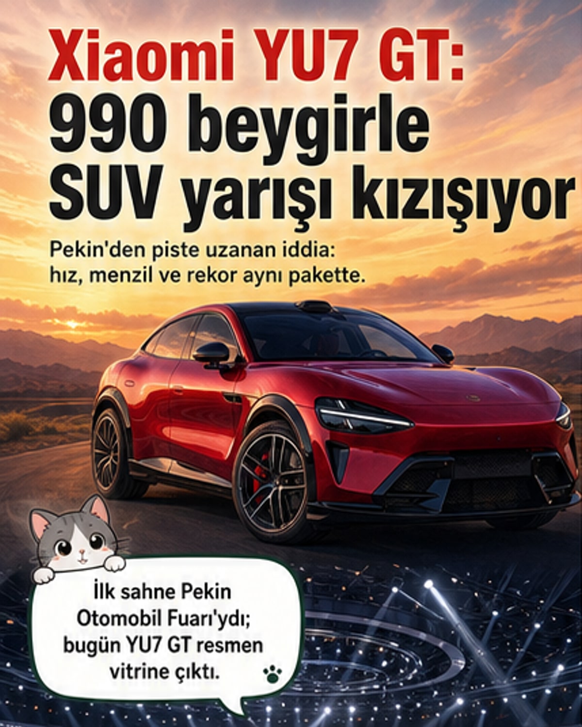 Xiaomi'nin 990 beygirlikli YU7 GT'si görücüye çıktı