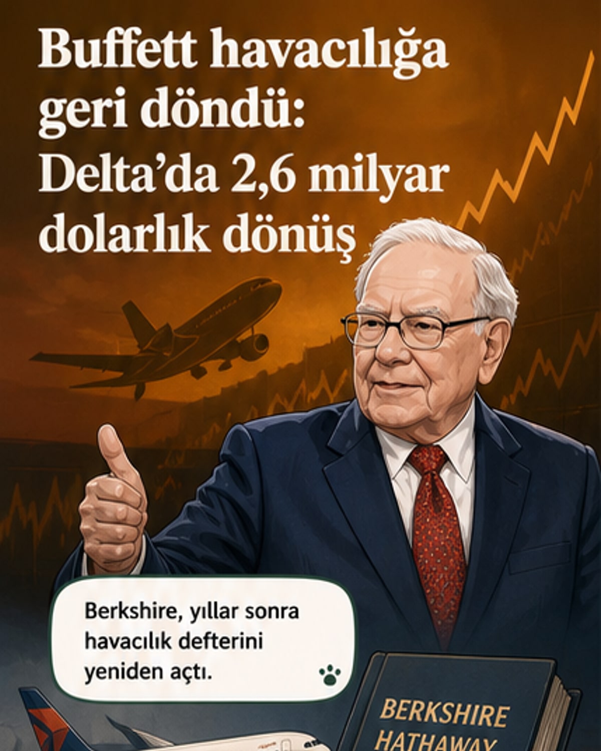 Buffett, havayoluna 2,6 milyar dolar yatırdı