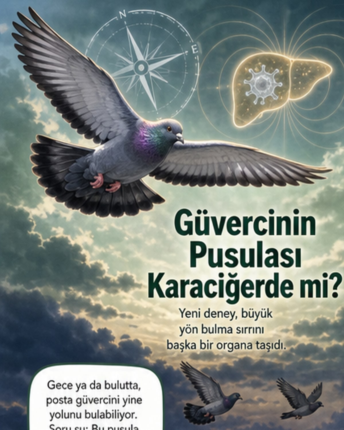 Güvercinlerin yön bulma sırrı karaciğerde mi?
