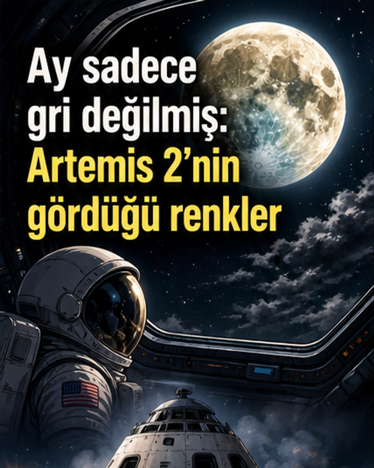 Ay aslında gri değilmiş