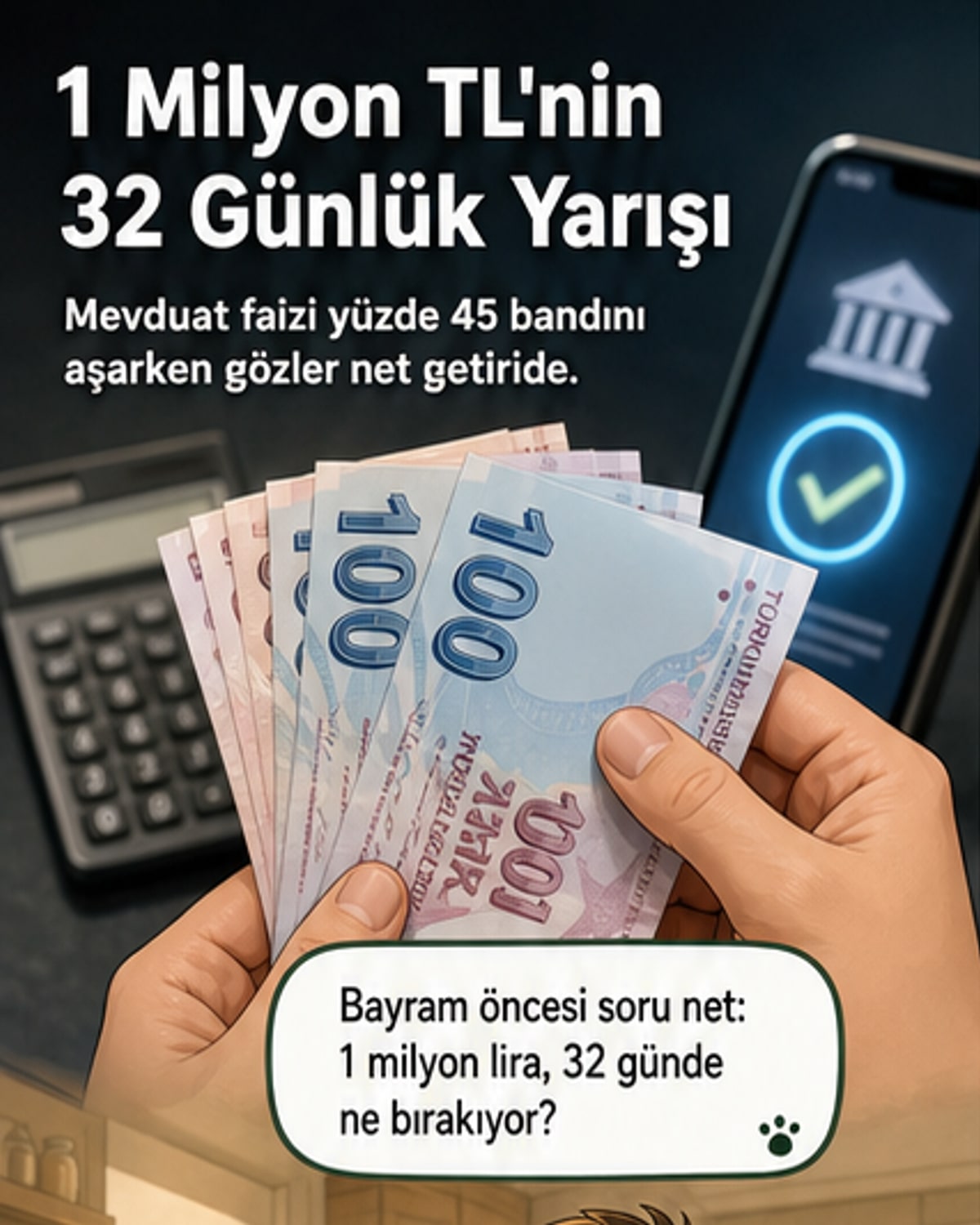 1 milyon TL 32 günde ne kadar kazandı?