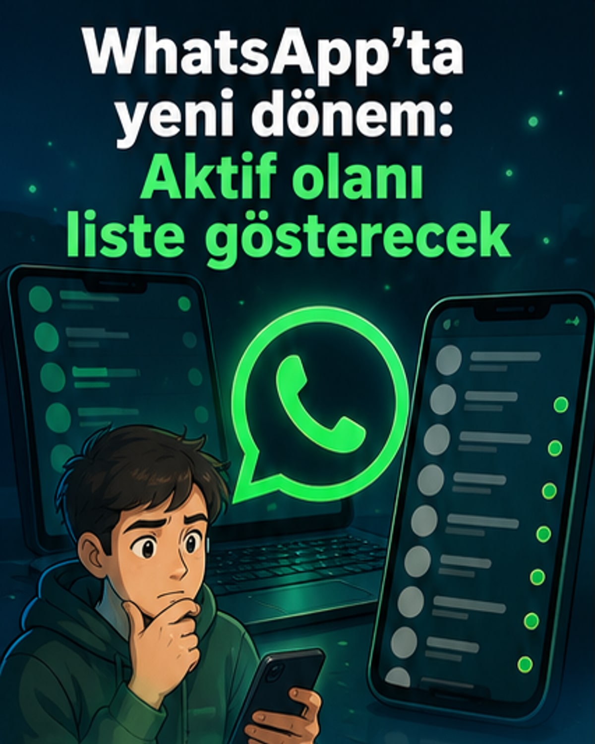 WhatsApp'ta çevrim içi kullanıcılar merkezde